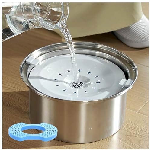 Wassernapf für Hunde, kein Tropfen, 3 l, mit Filter, kein Verschütten, spritzwassergeschützt, langsamer Wassernapf für Hunde, Katzen von SJWJWOO