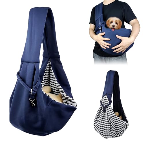 SKIKHN Hundetragetasche, Hundetragetuch bis 7.5 kg, Reversibel Kleine Hundetrage, Tragetasche Hund, Tragetuch Hund, Hundetasche für Spaziergänge und Aktivitäten im Freien mit Hunden und Katzen von SKIKHN