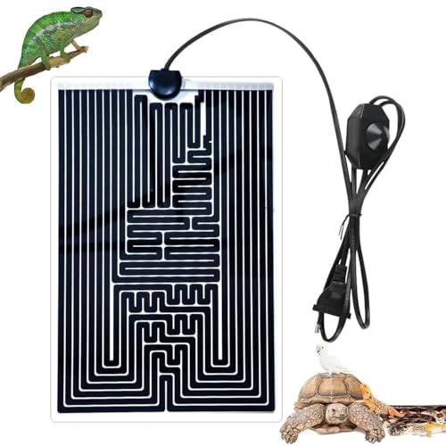 SKIKHN Reptil Heizmatten Mit Thermostat, 40w Terrarium Heizmatte, Terrarium Reptilienheizmatte WäRmematte, Einstellbar WäRmematte Mit Temperaturregelung, für Reptilien Schildkröte von SKIKHN