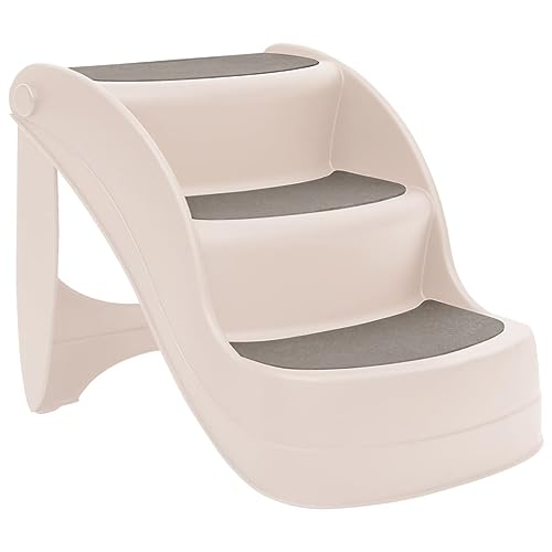 SKM Hundetreppe mit 3 Stufen Klappbar Creme 50x38x38 cm Kunststoff, Weight: 2.36 kg, 152233 von SKM