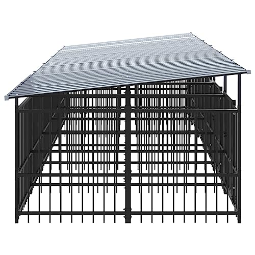 SKM Outdoor-Haustierbedarf mit Dach Stahl 11,26 m², Weight: 186.1 kg, 3124593 von SKM