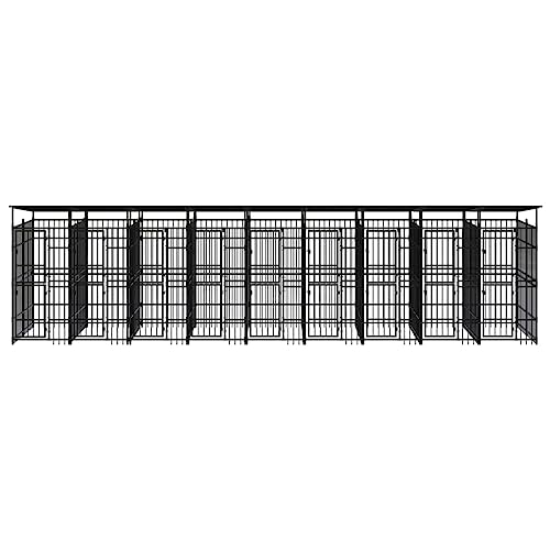 SKM Outdoor-Haustierbedarf mit Dach Stahl 16,59 m², Weight: 453.15 kg, 3097954 von SKM