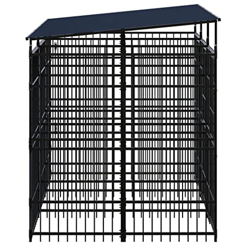 SKM Outdoor-Haustierbedarf mit Dach Stahl 5,53 m², Weight: 160.65 kg, 3097948 von SKM