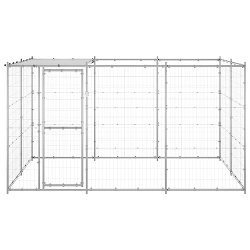 SKM Outdoor-Haustierbedarf mit Überdachung Verzinkter Stahl 7,26 m², Weight: 43.15 kg, 3082303 von SKM