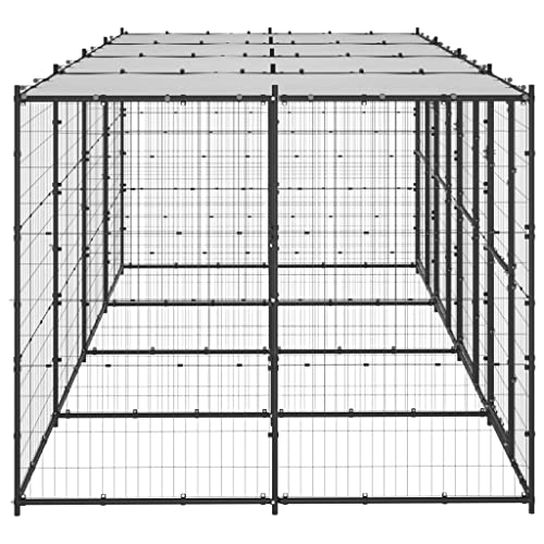 SKM Outdoor-Haustierbedarf Stahl mit Überdachung 9,68 m², Weight: 85.55 kg, 3082251 von SKM