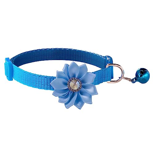 Fliege mit Blumenkragen,Katzen- und Hundekostümzubehör | Geblümtes Hundehalsband mit Fliege und Glöckchen, Haustier-Outfit-Zubehör für Katzen, kleine und mittelgroße Hunde Skuda von SKUDA