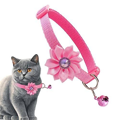 Fliege mit Blumenkragen | Fliege Haustierkostümzubehör,Katzenhalsbänder, Hundehalsband, Haustierhalsband mit Glöckchen für Cosplay-Zubehör, Haustier-Outfit-Zubehör, für Katzen, kleine und Skuda von SKUDA