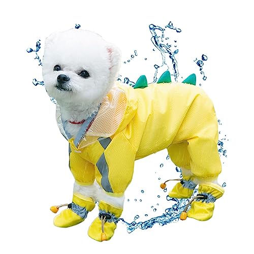 Hunderegenmäntel für große Hunde - Slicker-Poncho mit Kapuze, Vierbeiner, All-Inclusive,Wasserdichter, verstellbarer Nacht-Poncho mit reflektierenden Streifen für Hunde, Katzen, Welpen, Skuda von SKUDA