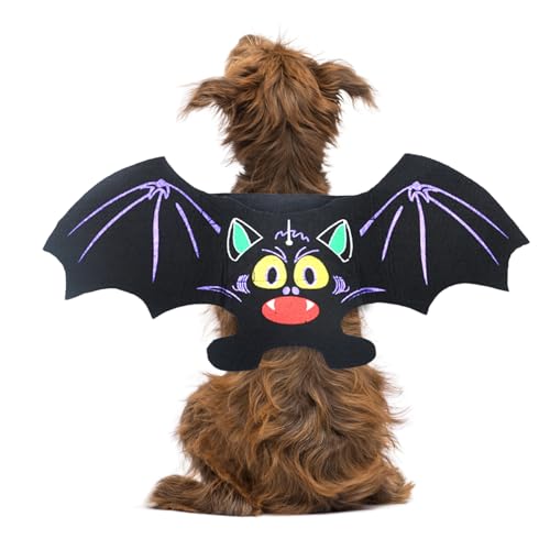 SKUDA Haustierkatzen-Fledermausflügel für Halloween - Hundekostü Fledermausflügel - Haustier-Katzenkostü, Cosplay-Kostü für kleine Hunde, Hundekostü mit Fledermausflügeln, Haustierbekleidung von SKUDA