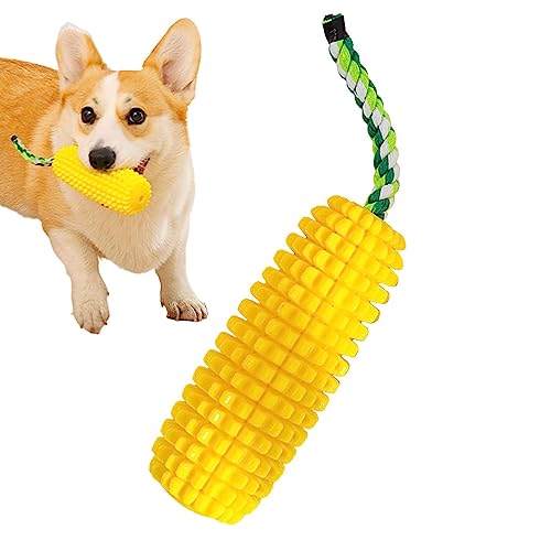 SKUDA Hundekauspielzeug Mais - Aggressive Kauer Zahnen Kauen Mais,Wiederverwendbares interaktives Hundespielzeug, quietschendes Hundezahnbürstenspielzeug, multifunktionales von SKUDA