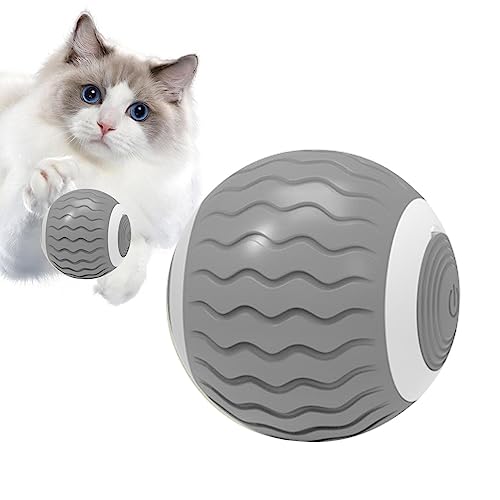 SKUDA Intelligenter interaktiver Katzenspielzeugball, Elektrischer, Sich selbst bewegender Katzenball, Selbstrollendes, pfotenfreundliches Silikon, 360° automatisch drehbar, elektrisch von SKUDA