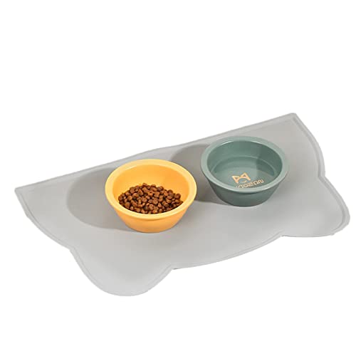 SKUDA Katze Tischset, Erstklassige Cloud-Silikon-Futtermatte, Rutschfestes Platzdeckchen für Haustiere, um zu verhindern, DASS Lebensmittel verschüttet Werden und Wasser auf den Boden gelangt von SKUDA