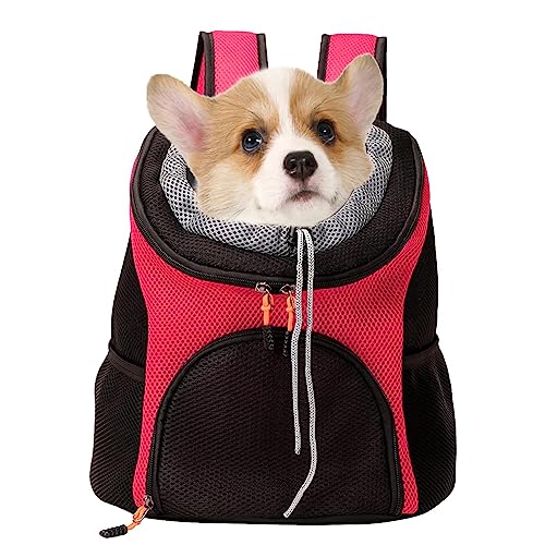 SKUDA Katzenrucksack | Atmungsaktive Mesh-Hundetragetasche vorne mit Sicherheitsgurt - Belüftetes Design, Schnallenunterstützung, tragbare Katzen- und Hundetasche für Reisen, Wandern, Outdoor-Einsatz von SKUDA