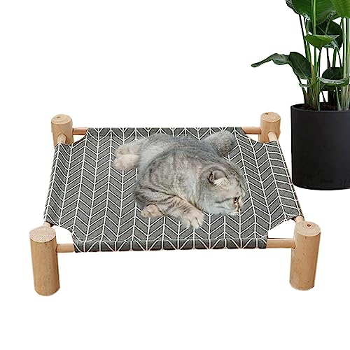 SKUDA Outdoor-Hundebett, Kleines Welpen-Hängemattenbett aus Holz, Outdoor-Bett, Welpenbett, Katzenbetten für Indoor-Katzen, Welpen, Hunde von SKUDA