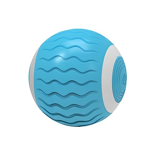 SKUDA Selbstbewegendes Katzenballspielzeug | Interaktives Katzenspielzeug, selbstrollender Ball,360° automatisch drehbarer, wiederaufladbarer, pfotenfreundlicher Silikonball für den Außenbereich von SKUDA