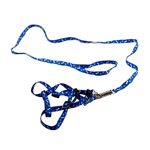 Hundeleine Hundeleine zum Trainieren Pet Dog Bone Printing Geschirr und Leine Set Sommer Chihuahua Geschirr für kleine Hunde(Blue) von SLAHAJ