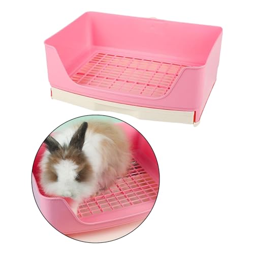 SLAHAJ Haustiermatte Hundetoilette 2-lagige, nützliche Katzentoilette, Töpfchentrainer für Meerschweinchen, kleine Haustiere, Beige, Kleintiertoilette für Chinchilla-Hasen(Pink) von SLAHAJ