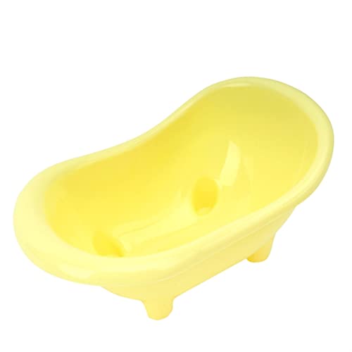 SLAHAJ Haustiermatte Hundetoilette Haustier-Badewanne, Kunststoff-Badewanne, Hamster-Badezubehör, Spielzeug für kleine Haustiere, Badezimmer, Haustier-Rattenkäfig(Yellow) von SLAHAJ