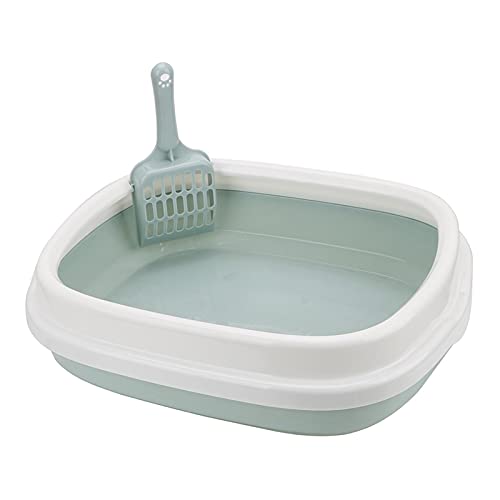 SLAHAJ Haustiermatte Hundetoilette Katzentoilette, Haustiertoilette, Bettpfanne, Kätzchen, Hundetablett mit Schaufel, 1 Set, Kottraining, Sandkästen(Blue) von SLAHAJ