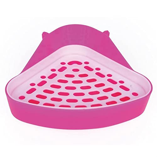 SLAHAJ Haustiermatte Hundetoilette Welpen Kunststoff Töpfchen Training Haustier Toilette Pee Wurf Tier Schwein Ecke Kaninchen Für Hamster Kleines Tablett(Pink) von SLAHAJ