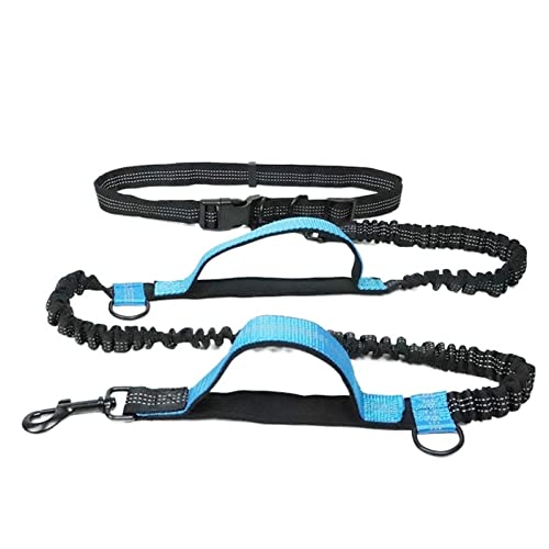 SLAHAJ Hundeleine Hundeleine zum Trainieren Hunde-Laufgürtel Haustier-Bungee-Leinen Hundetraining für mittelgroße Hundebedarf(Astyle Blue) von SLAHAJ