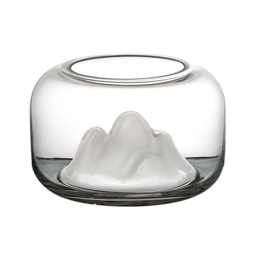 Fischschale, Desktop-Glas, verdicktes transparentes Glas, rund, kleines Mini-Aquarium, Wohnzimmer, Schreibtisch, dekorative Ornamente, Fischschale von SLSKO