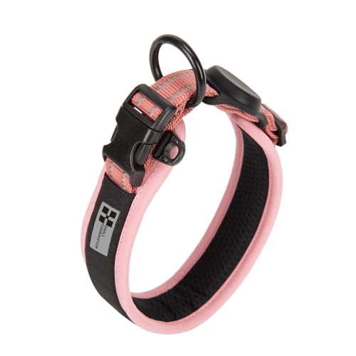 SMALL COMBINATION Verstellbares Hundehalsband, Türkis und Schwarz, 24–38 cm (Schwarz & Rosa, M) von SMALL COMBINATION