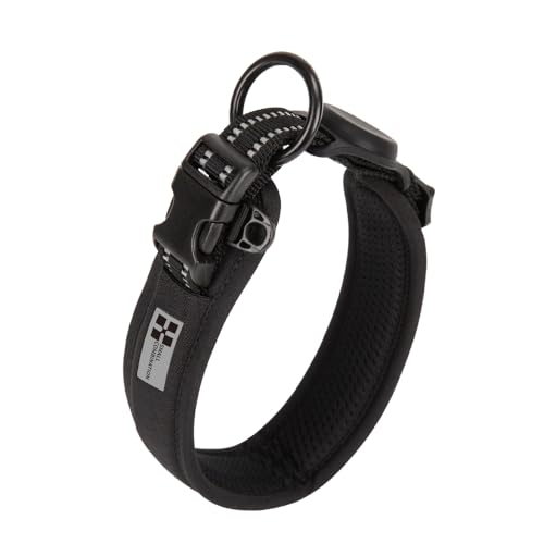 SMALL COMBINATION Verstellbares Hundehalsband für Haustiere, Türkis und Schwarz, 24-38 cm (Schwarz, L) von SMALL COMBINATION