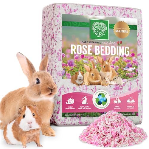 SMALL PET SELECT - Naturpapier-Bettwäsche mit echten Rosenblättern, 56 l von SMALL PET SELECT