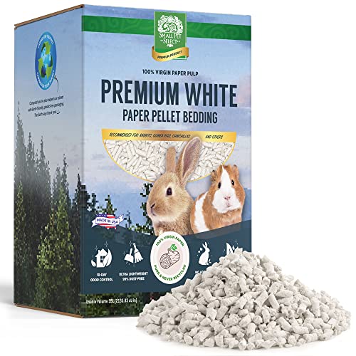 SMALL PET SELECT - Premium White Paper Pellet Small Animal Bedding for Rabbits, Guinea Pigs, Chinchillas, Mice, and Rats von SMALL PET SELECT