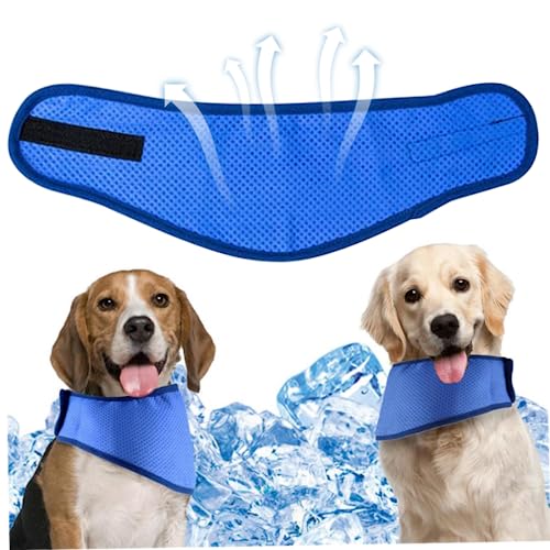 KüHlhalsband für Hunde Hundekühlung Bandana Nacken Umfang 42-57CM PVA Hundekühlungskragen Instantkühlung Schal für Hunde atmungsaktiven Haustier-Eiskrächer mit verstellbarem Befestigungsband L von SMELEYOU