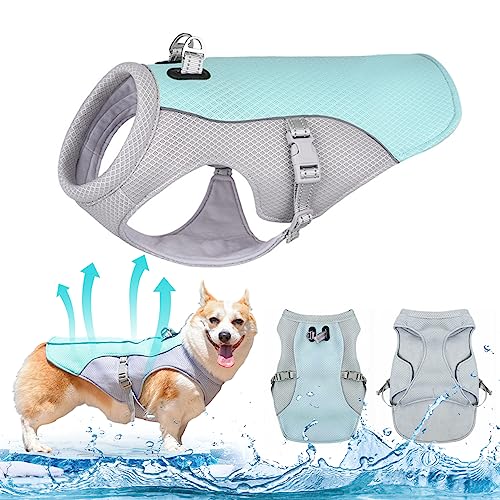 KüHlweste Hund Sommer HundeküHlwesten Atmungsaktives Mesh Verstellbares KüHljacke für Hunde mit Reflektierender Streifen Fit Hundekabelbaum für HaustierzubehöR Dog Cooling Vest L von SMELEYOU