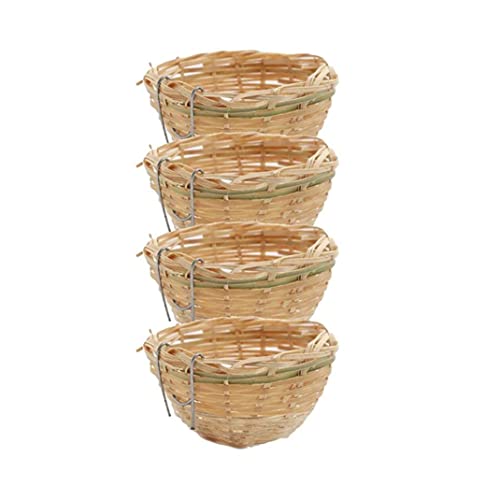 SMELEYOU Vogel Nest 4pcs Blockgie Nistkasten handgewebt von SMELEYOU