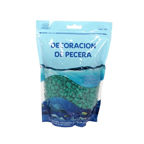 SMELL & SMILE Aquarienkies, Naturstein, dekorativ, für Süß- und Meerwasseraquarien, natürliches Substrat für Hintergrunddekoration, 1 kg (Grün, 4-6 mm) von SMELL & SMILE