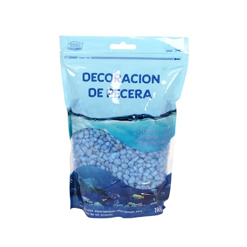 SMELL & SMILE Aquarienkies, Naturstein, dekorativ für Süß- und Meerwasseraquarien, natürliches Substrat für Hintergrunddekoration, 1 kg (Blau, 4-6 mm) von SMELL & SMILE