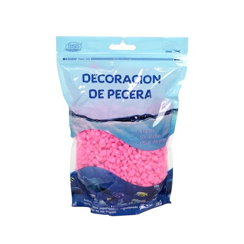 SMELL & SMILE Aquarienkies, Naturstein, dekorativ für Süß- und Meerwasseraquarien, natürliches Substrat zur Dekoration des Hintergrunds, 1 kg (Rosa, 4-6 mm) von SMELL & SMILE