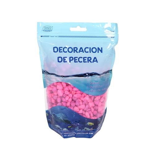 SMELL & SMILE Aquarienkies, Naturstein, dekorativ für Süß- und Meerwasseraquarien, natürliches Substrat zur Dekoration des Hintergrunds, 1 kg (Rosa, 6-8 mm) von SMELL & SMILE