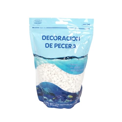 SMELL & SMILE Aquarienkies, Naturstein, dekorativ für Süß- und Meerwasseraquarien, natürliches Substrat zur Dekoration des Hintergrunds, 1 kg (weiß, 4-6 mm) von SMELL & SMILE