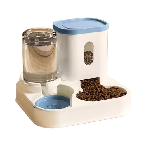 Spenderset für Katzen und Hunde, Wasserspender für Haustiere, Tränke und Futternapf, Futter- und Wasserspender, 2 Stück (KIT3471AZUL) von SMELL & SMILE