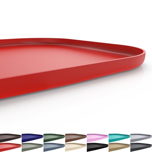 SMILOOL Silikon-Haustier-Futtermatte mit erhöhtem Rand, Futternapf-Matten für Futter und Wasser, Haustier-Tischset für Böden, wasserdicht, 48,3 x 30,5 x 1,8 cm, Rot von SMILOOL