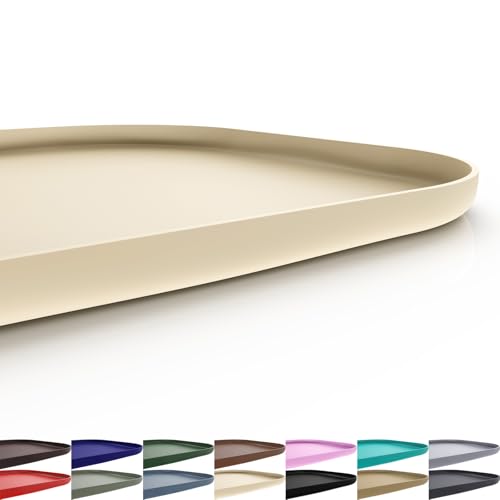 SMILOOL Silikon-Haustier-Futtermatte mit erhöhtem Rand, Futternapf-Matten für Futter und Wasser, Haustier-Tischset für Böden, wasserdicht, 55,9 x 35,6 x 2 cm, weißer Sand von SMILOOL