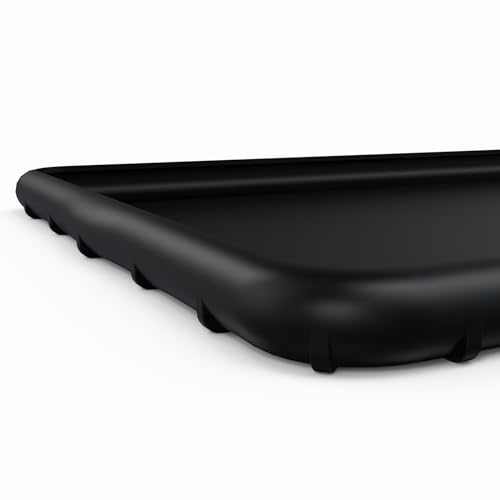 SMILOOL Silikon-Futtermatte mit erhöhtem Rand, 48,3 x 30,5 x 2 cm, für Futter und Wasser, Haustier-Tischset für Böden, wasserdicht, Schwarz von SMILOOL