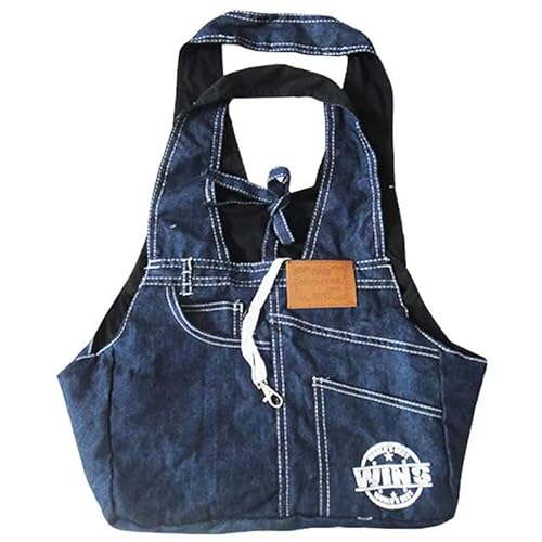 Haustiertasche, Denim, Haustier-Tragetasche, Schultertasche, Brusttasche, kleine Hunde, Outdoor-Reisetasche, Marineblau, M von SMMZRF