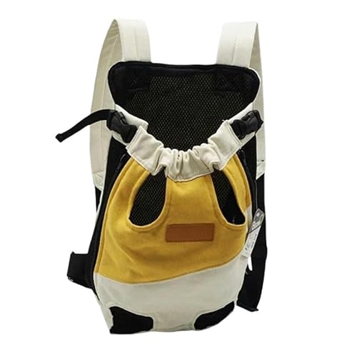 Haustiertasche, Haustier-Rucksack, Katzen-Denim-Rucksack, Hunderucksack, Baumwoll-Leinen-Rucksack, Katzenrucksack, Weiß, XL 5-6,5 kg von SMMZRF