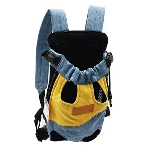 Haustiertasche Haustierrucksack Katze Denim Rucksack Hunderucksack Baumwolle Canvas Rucksack Katzenrucksack S1-L 4-5 kg von SMMZRF