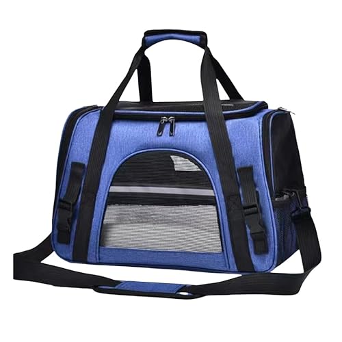 Haustiertasche Haustiertasche Katze Umhängetasche Hundetasche Handtasche Haustierkäfig Geeignet Für Große Und Mittlere Katzen Blau von SMMZRF