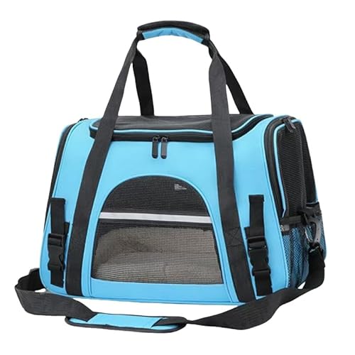 Haustiertasche Haustiertasche Katze Umhängetasche Hundetasche Handtasche Haustierkäfig Geeignet für große und mittelgroße Katzen - Blau 1 von SMMZRF