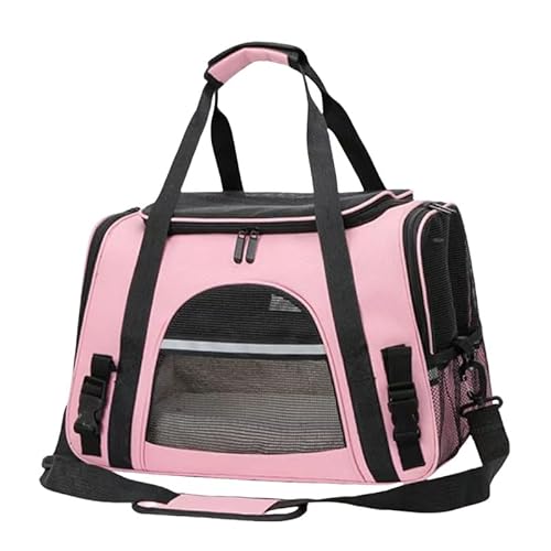 Haustiertasche Haustiertasche Katze Umhängetasche Hundetasche Handtasche Haustierkäfig Geeignet für große und mittelgroße Katzen - Rosa von SMMZRF