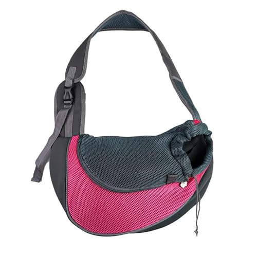 Haustiertasche für Haustiere, Katzen, Hunde, Rucksack, Reisehandtasche, Schultertasche, Netzschlinge, Crossbody-Tasche, Größe L, Rosa von SMMZRF