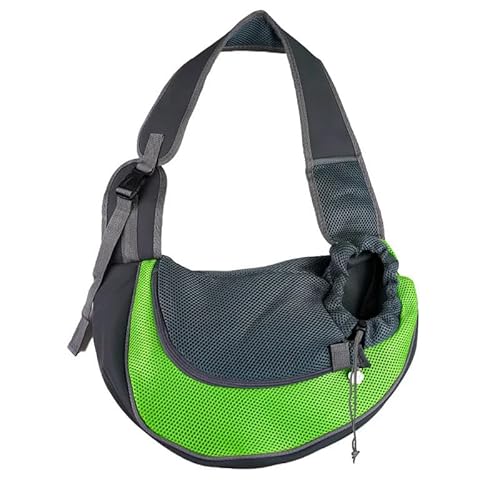 Haustiertasche für Haustiere, Katzen, Hunde, Rucksack, Reisehandtasche, Schultertasche, Netzschlinge, Crossbody-Tasche, Grün, Größe S von SMMZRF